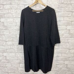 J. Jill Ponte Womens Sheath Dress Size XL Gray Pinstripe Stretch Classic Comfort